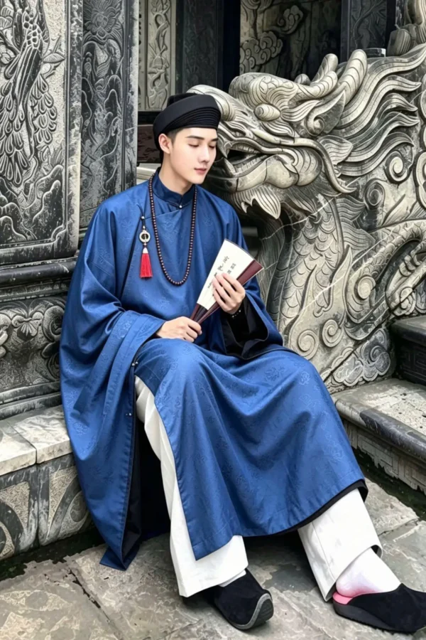 A19: Tơ hoa Cúc Xanh Than Lót Đen