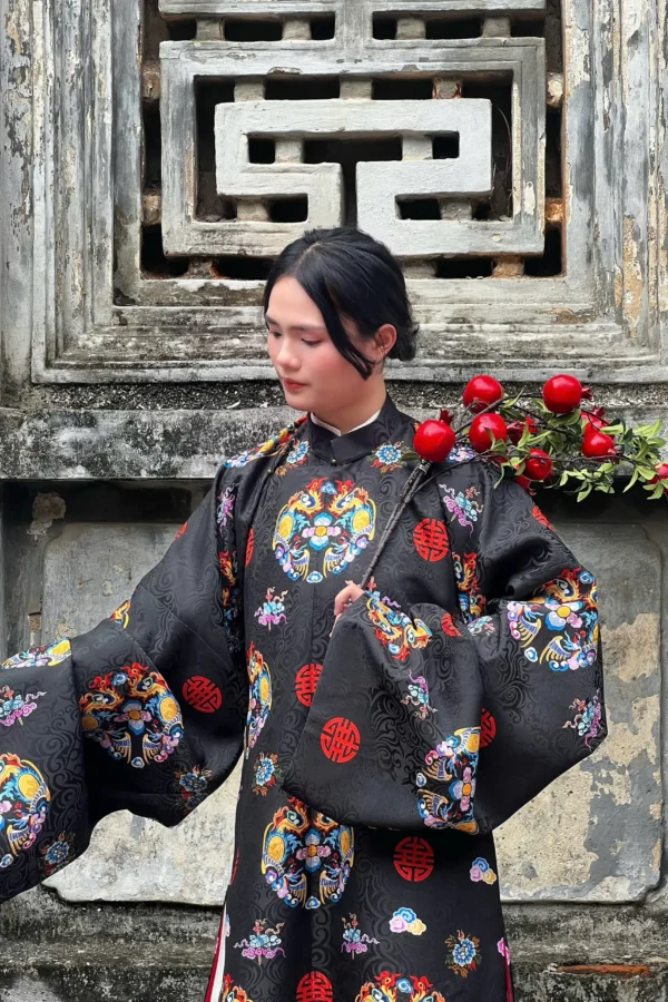 GT14 : Gấm In Song Loan Đen